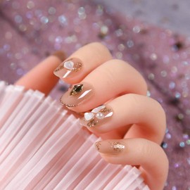 24pcs Nail Tip Shell Noody Color 3D Nail Adult Nail