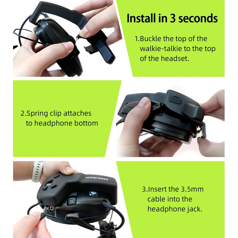 PROHEAR RH08 Walkie Talkie for Howard Leight Impact Sport Electronic