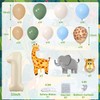 Jwssor 1st Birthday Decorations for Boys,1st Wild One Birthday Balloons,Jungle