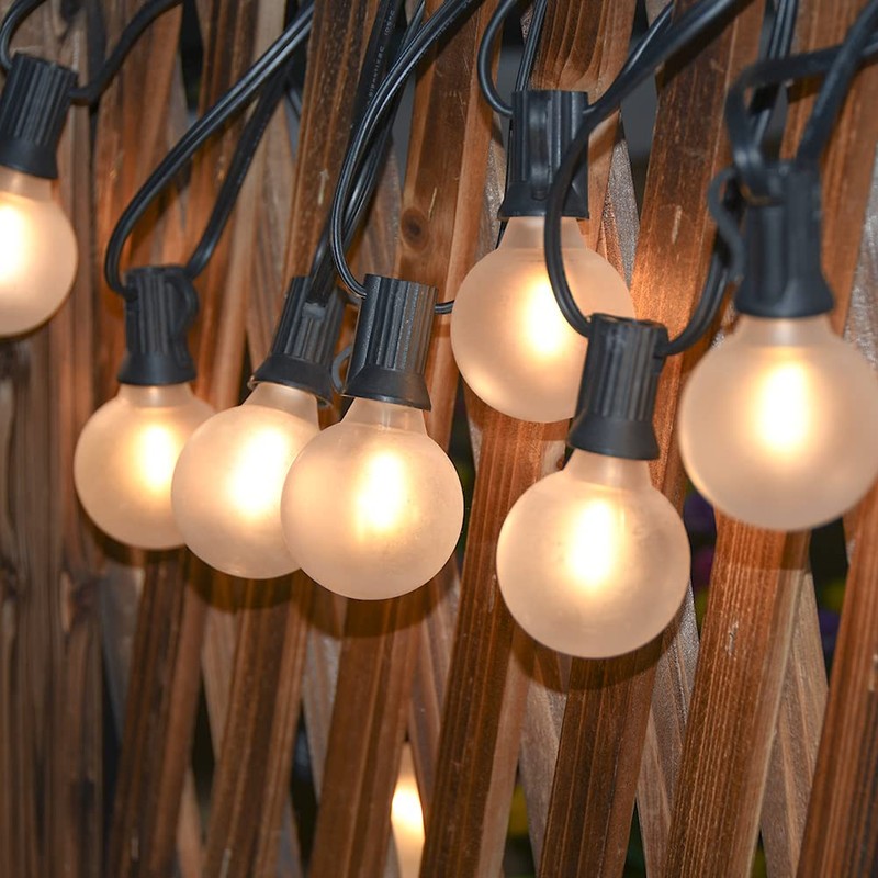 GOOTHY G40 LED Globe String Lights, 25Ft Outdoor Porch Frosted