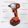 Zistel 20V Cordless Impact Wrench Kit 1/2" 520Nm High Torque