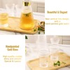 DUJUST Ribbed Glass Carafe Set, Elegant Water Carafe with Gold