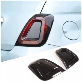 car-king888 ABS Blackout Car Tail Light Smoked Rear Lampshade Shell For Fiat 500 2016-2023