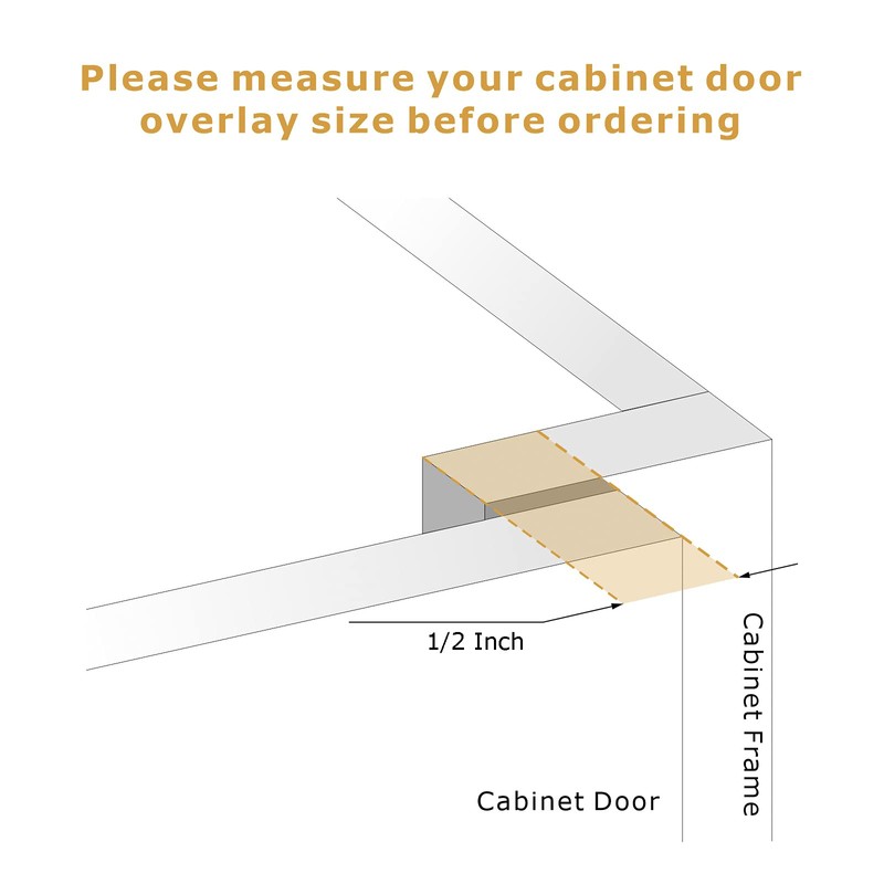 Furniware 20 Pieces Soft Closing Cabinet Hinges, 1/2" Overlay Cabinet