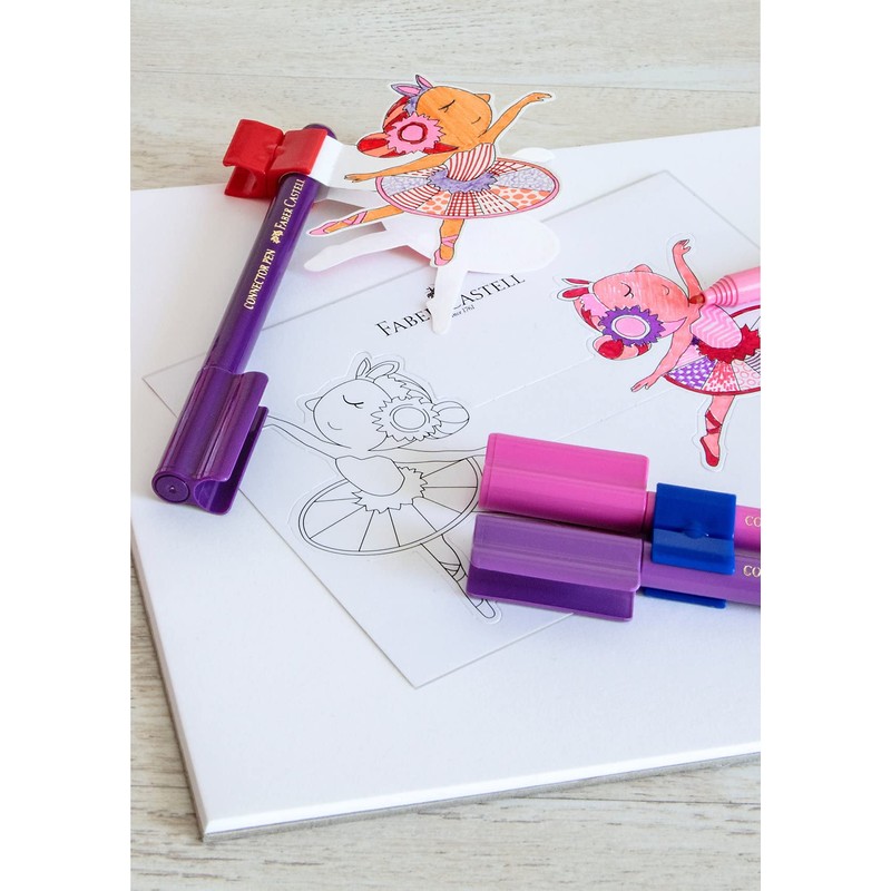Faber-Castell 155534 - Filzstifte Connector Ballerina Etui mit 33 Stiften