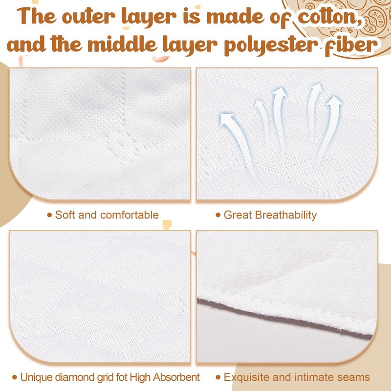 Wesnoy 20 Pack Cotton Tummy Liners and Bra Liners Set