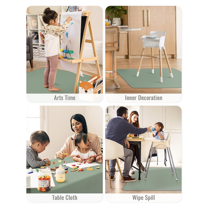 Blissful Diary Baby Splat Mat for Under High Chair, 50.4