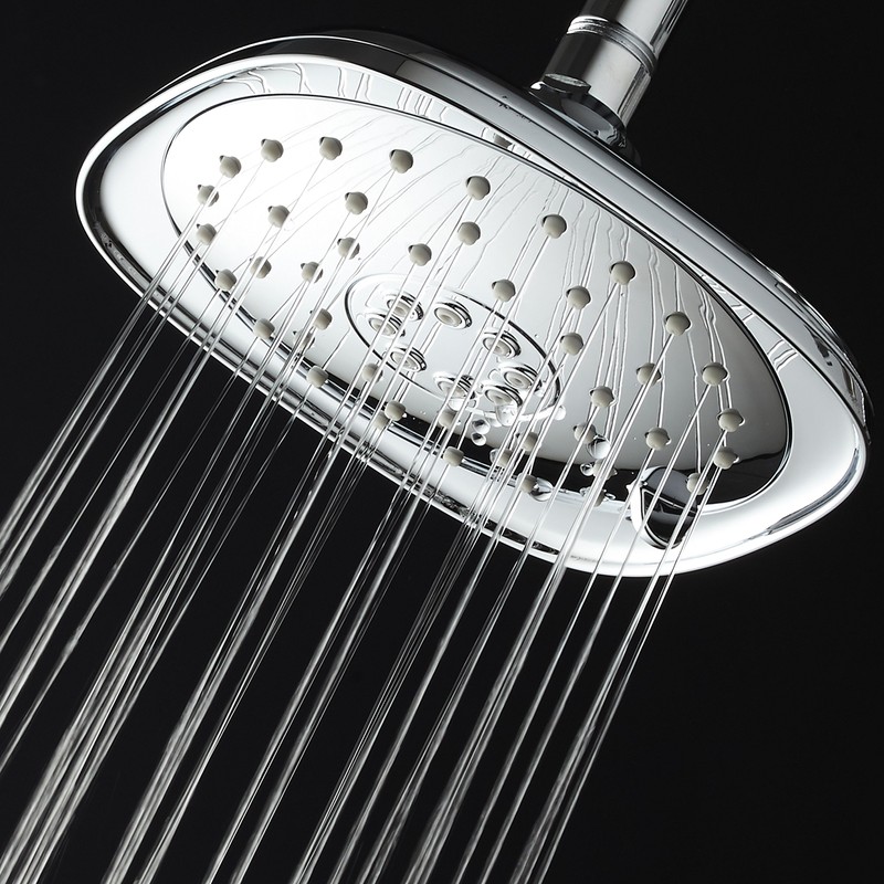 High-Pressure 3-function Giant 7.3-Inch Designer Rain Shower Head w/High-Power Pulsating