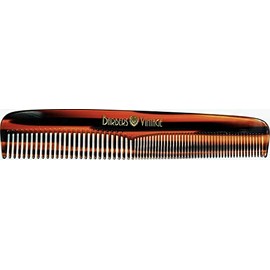 Barbers Vintage Classic Hair Comb for Men (Tortoise Shell Finish). Deluxe Handmade Fine & Coarse-Tooth Comb for Grooming Hair / Beard / Moustache (18cm / 7.1 inch)