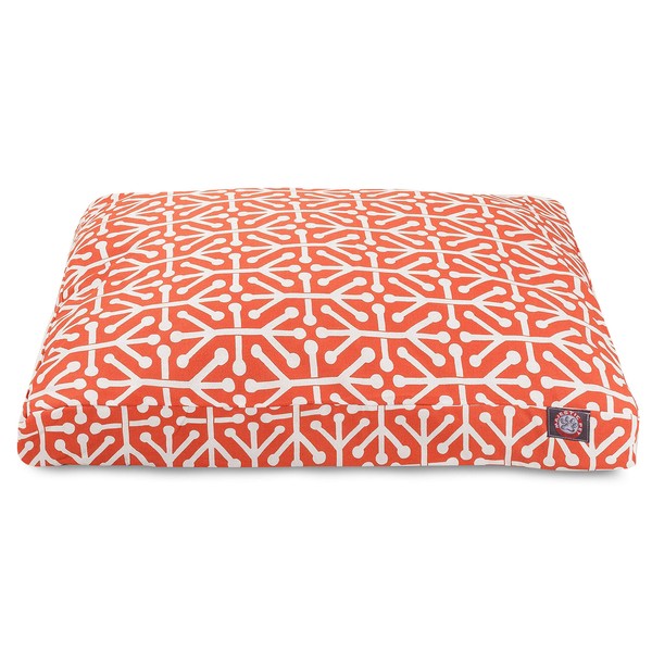 Orange Aruba Medium Rectangle Indoor Outdoor Pet Dog Bed With Removable Washable Cover By Majestic Pet Products