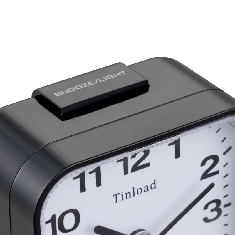 Tinload Small Battery Analog Alarm Clock Silent Non Ticking, Ascending