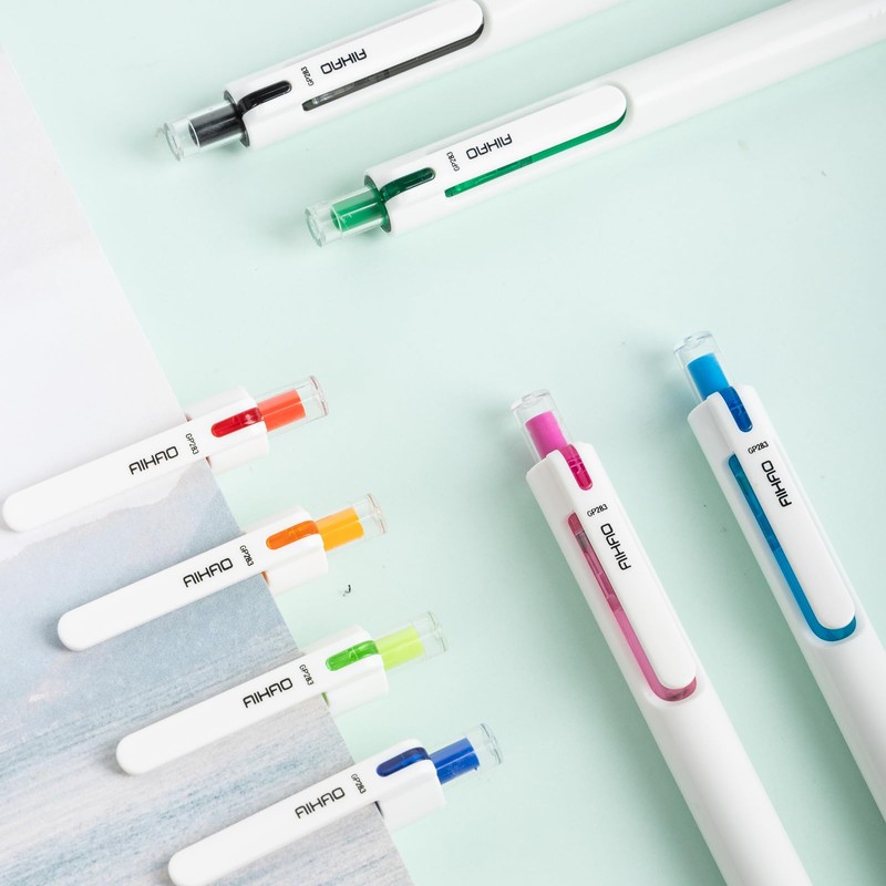 AIHAO Gel Pens 0.7mm Medium Point, Retractable Colored Ink Pens,
