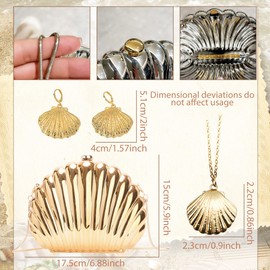 JeVenis Gold Transparent Chain Bag Gold Transparent Chain Bag Purse Summer Beach Shell bag