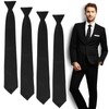 wlertcop Black Tie for Men, Ties Solid Uniform Pre-tied Adjustable