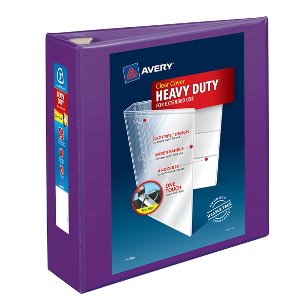 Avery Heavy-Duty View 3 Ring Binder, 3" One Touch EZD