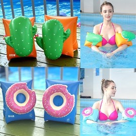 Kids & Adult Swimming Arm Floats for Vacation & Staycations (Arm Ring Tube) Arm Float Donut 3ea