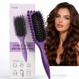 Cepillo para cabello rizado para mujeres,Curly hair brush (Morado)