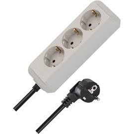 Brennenstuhl Eco-Line EU 3-Way Socket Strip (with Child Safety Lock and 1.5 m Cable), grey, 1157450015