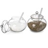 Frcctre Set of 2 Glass Sugar Bowl with Spoon and
