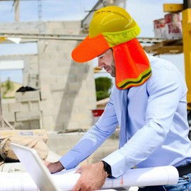 Hard Hat Sun Shade | High Visibility Neck Sun Shield,Mesh Sunshade Visor, Neck Shade Sun Protection, Breathable Reflective Hard Hat for Work, Construction, Night Use