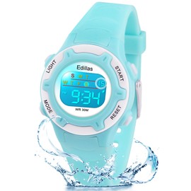 Edillas Kids Watches Digital Girls Boys, 7 Colors Light Wrist Watch for Child Waterproof Sport Outdoor Multifunctional Wristwatches with Stopwatch/Alarm for Ages 4-15