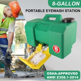 Yzzwer Portable Eyewash Station OSHA-Approved Emergency - Yzzwer 8 Gallon Wall Mounted Eye Wash Irrigation Kit Ansi Certified