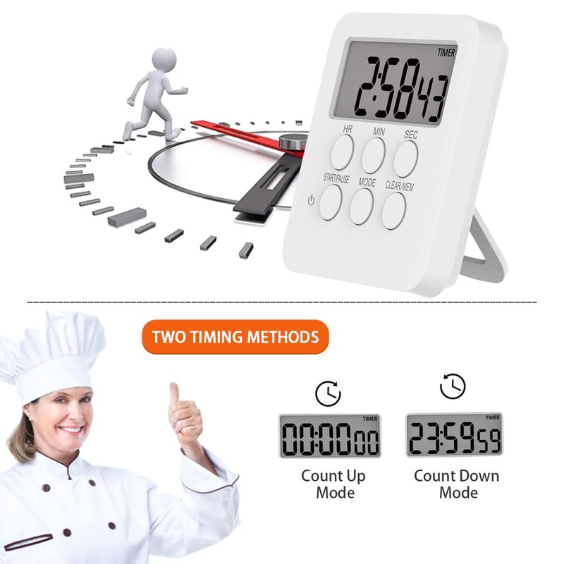 Magnetic Kitchen Digital Timer Clock Alarm with Mute/Loud Alarm Switch,3
