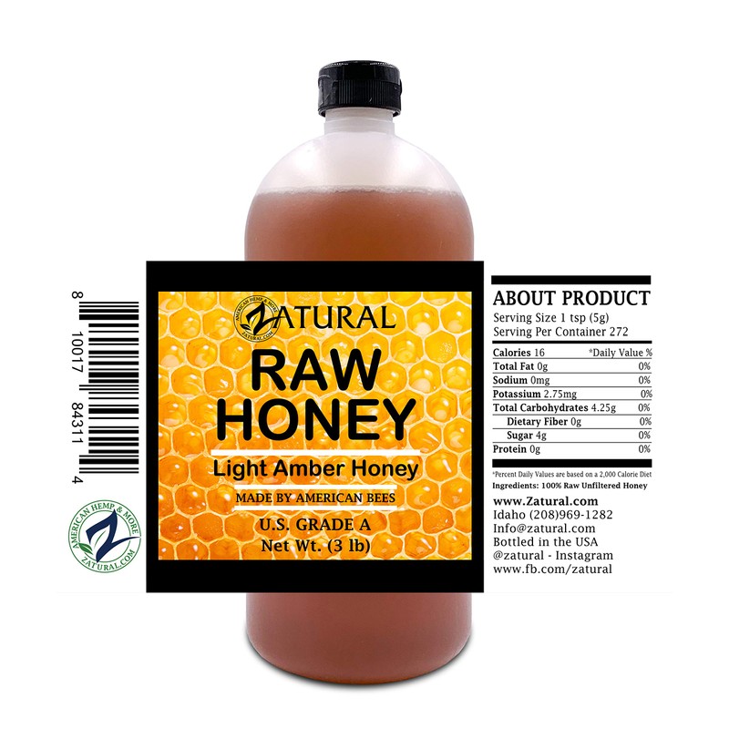 Honey Raw Fresh Air Idaho Grade A Light Amber Honey