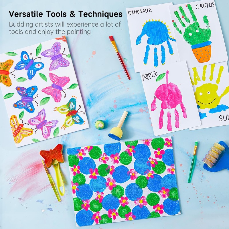 Shuttle Art Washable Finger Paint Set, 53 PCS with 14