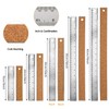 5Pcs Cork Backed Ruler Stainless Steel Ruler, 6/8/12/14/16 Inch Metal