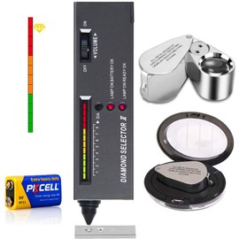 Diamond Tester Pen,Professional Jewelry Diamond Tester+40X Illuminated Jewelry Loop Magnifier,Diamond Selector for Novice and Expert,Thermal Conductivity Meter(Diamond Tester+Magnifying)