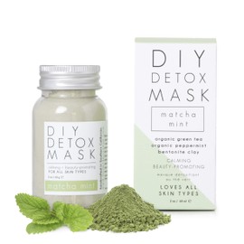 Honey Belle Detox Mask for Face | DIY Detox Clay Mask | Natural Face Masks Skincare for Women - For All Skin Types, Oily, Acne Prone, Blackheads, Dry, Sensitive Skin (Matcha Mint)