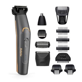 BaByliss MT987E Multi-Trimmer Graphite Precision 12 in 1 Cordless Precision Head Body Head Beard Head Nose Ear Razor Head
