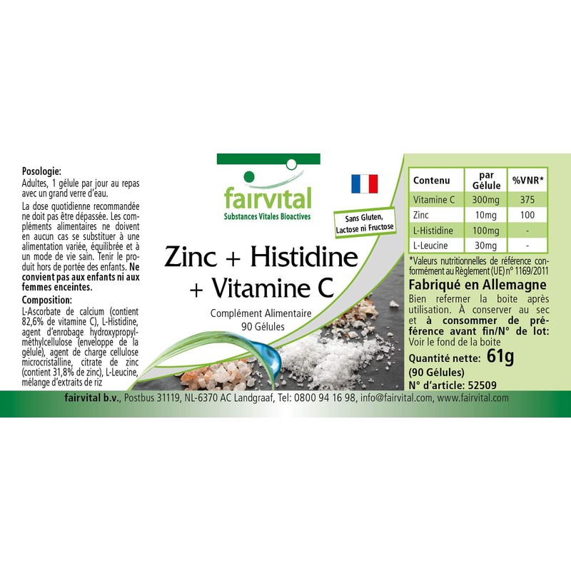 Zinc + Histidine + Vitamin C, High Dose, for 3