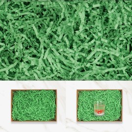 JIWINNER 1LB Crinkle Paper Filler for Gift Wrapping, Green Shredded Papers For Gifts Baskets, Crinkle Paper for Christmas Easter Wedding Birthday Craft Gift Boxes Bags Basket Filler Decoration