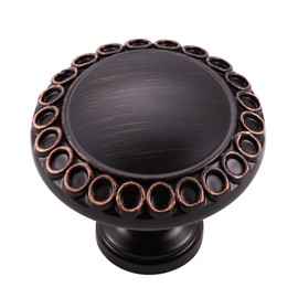 YCSJ Round Cabinet Hardware Knobs - 10 Pack / 1.26 Inch, Oil Rubbed Bronze Knobs, Drawer Handles Vintage for Bathroom, Office, Dresser Drawer Knobs and Cupboard Doors