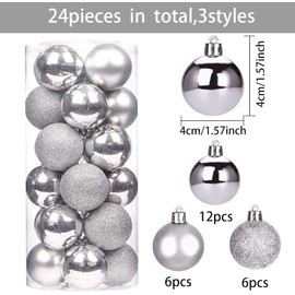 Plastic Christmas Baubles, 24-Piece Christmas Tree Baubles, 4 cm Christmas Baubles, Blue, Sparkling Christmas Tree Baubles, Unbreakable Christmas Tree Baubles, Christmas Tree Decoration, Christmas