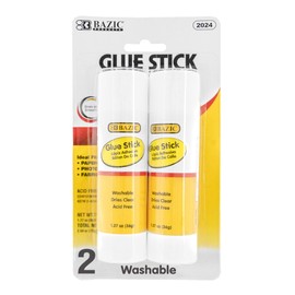 BAZIC Products Glue Stick 36g/1.27 Oz, Multi-Purpose Acid Free, Glue Sticks Set Ideal for Photos Paper Kids at School Home Office (2/Pack), 1-Pack