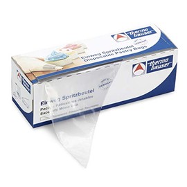 thermohauser Disposable Piping Bags (Plastic PE), Maximum Grip, Transparent, Pack of 100, 30.0 x 16.0 x 0.0075 cm