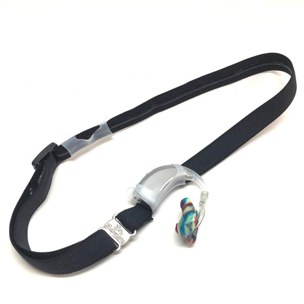 Ear Suspenders Headband for Hearing Aid Retention (Black) (Child)