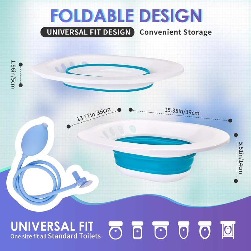 FRECHMOON Sitz Bath for Toilet Seat, Hemorrhoids and Postpartum Care,