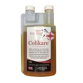 Pro-Equine Colikare 1 litre feed supplement for happy tummies.