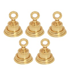 HANDTECHINDIA Brass Plain 2'' Bells for Christmas Decoration, Jingle Bell Sleigh Bell Crafts, Home Decor, Elephant Decor, Musical Instrument Accessory (5)