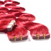 hair2heart Tape Extensions Echthaar Gewellt - 10 Tapes 2.5g 60cm Rot
