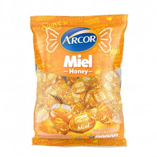 Caramelos Arcor Miel Hard Candies Honey Flavoured Gluten Free, 675 g / 23.8 oz