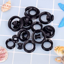 Longbeauty 20pcs Tunnels Kit 2g-1" Silicone Ear Skin Gauges Plugs Ear Expander Stretching Set
