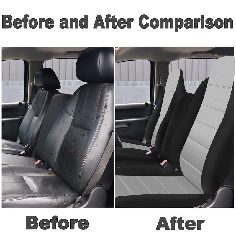 runfider Front 60/40 Split Bench Seat Cover with Console Armrest