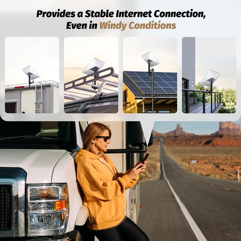 Gen 3 Starlink Mount for RV Ladder & Roof Rack,