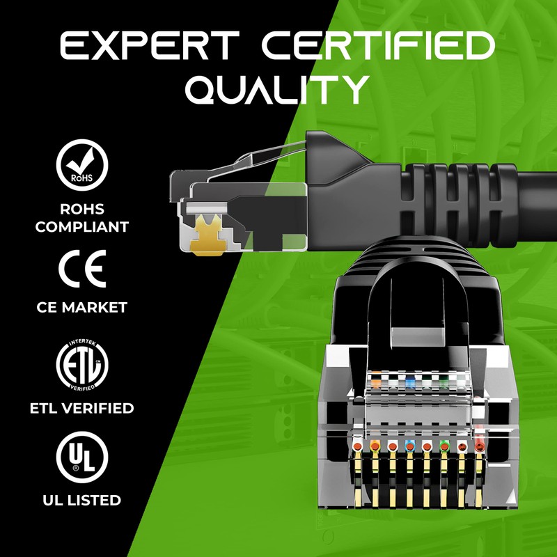 GearIT 20-Pack, Cat5e Ethernet Patch Cable 1 Foot - Snagless