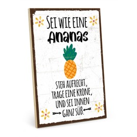 TypeStoff Wooden Sign with Saying - Pineapple - Vintage Look with Quote as Gift and Decoration on Life and Enjoy - HS-00872